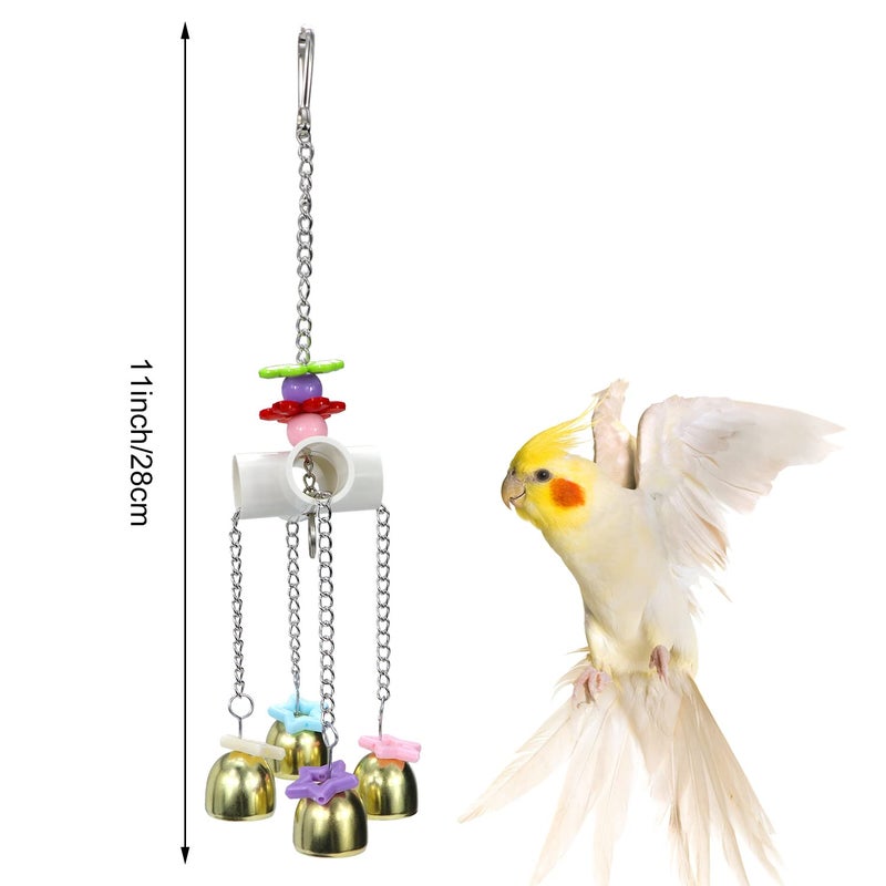 Litewoo Bird Stainless Steel Bell Toys, Safe and Stable Hanging Spoons Pipe Chew Bite Toyï¼ˆAï¼‰ - Image 2